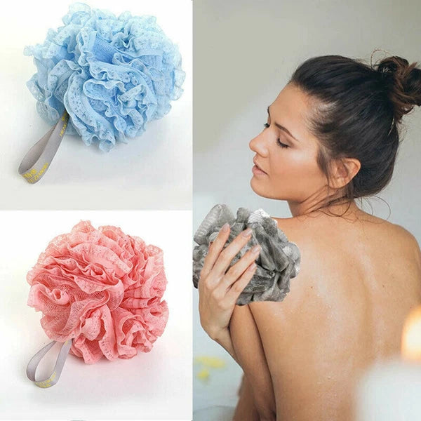 Exfoliating Large Body Scrubber Sponge Flower Brush Puff Bath Loofah Mesh Shower