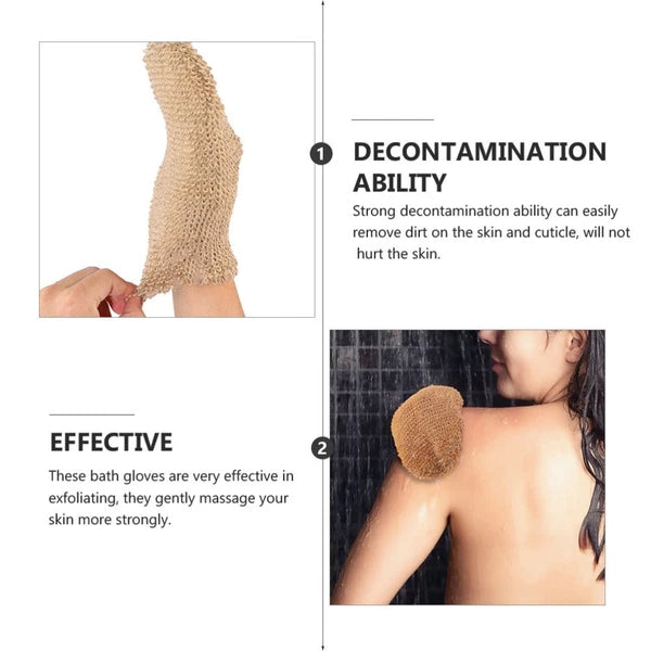 2Pcs Exfoliating Body Brush Glove Bath Scrubber for Smooth Skin