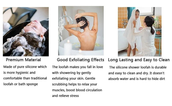 2 Pcs Silicone Body Scrubber, Dish Scrubber, Soft Silicone Loofah, Exfoliator