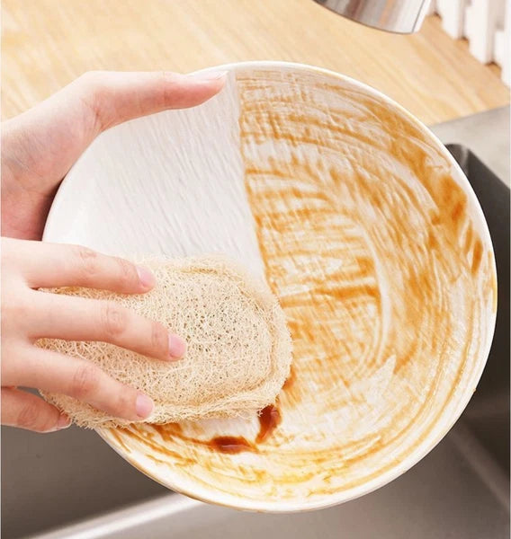 5pcs Natural Loofah Sponge Exfoliating Body Scrubber Shower Bath Spa Dishes Wash