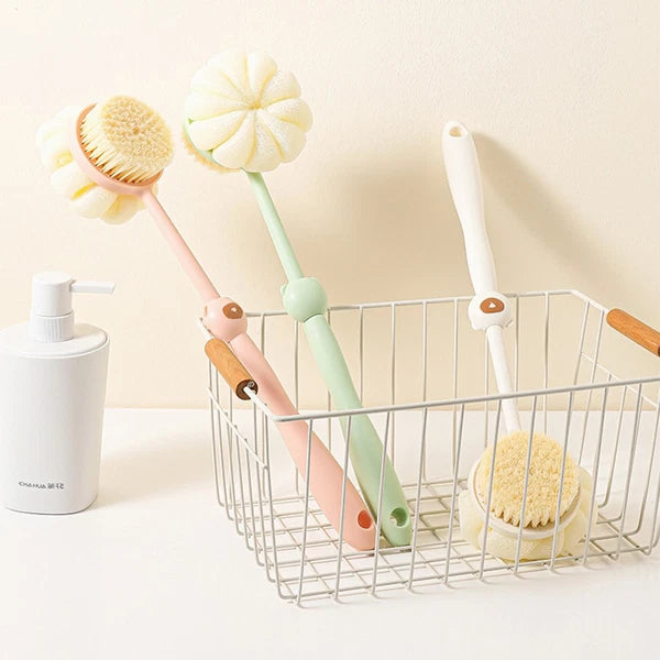 X3 Long Handle Soft Bath Body Brush Back Exfoliating Scrubber For Shower Massage