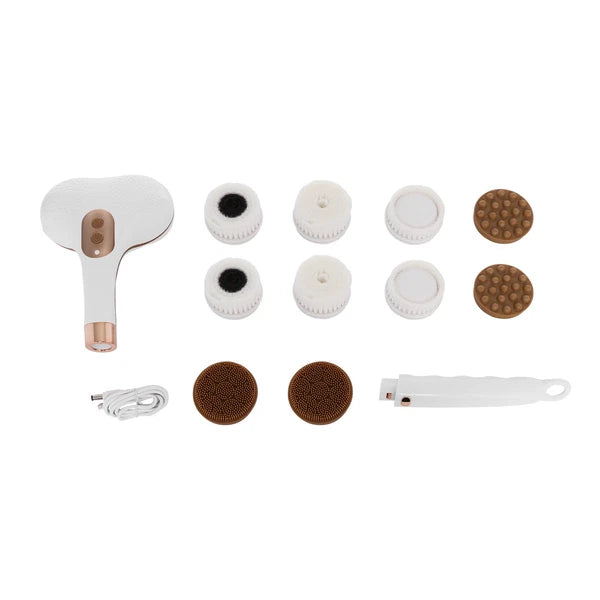 Double Head Electric Bath Brush Body Shower Brush Long Handle Back Massage Clean