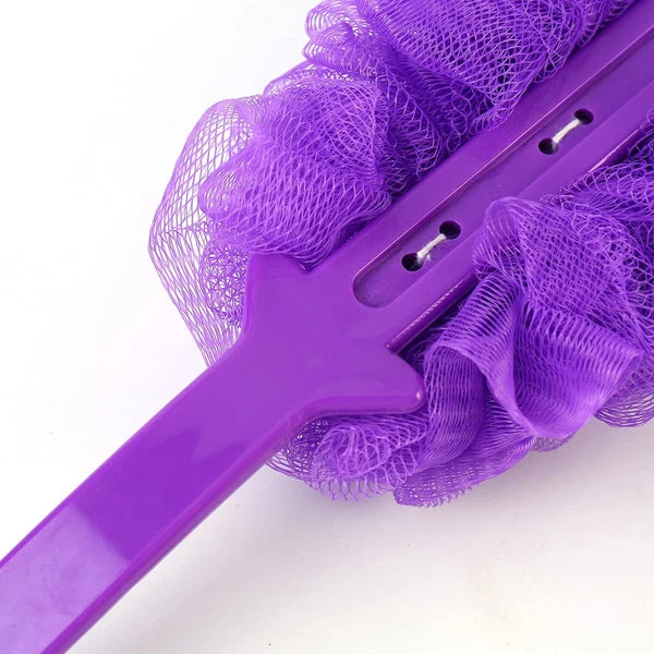 Back Scrubber Brush Long Handle for Shower, Loofah On a Stick Sponge Back Bru...