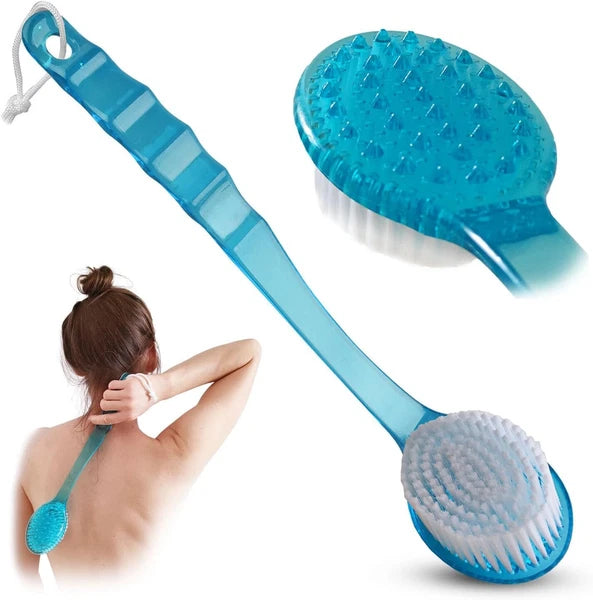 2× Long Handle Back Shower Exfoliating Bath Body Brush Skin Scrubber Massager US