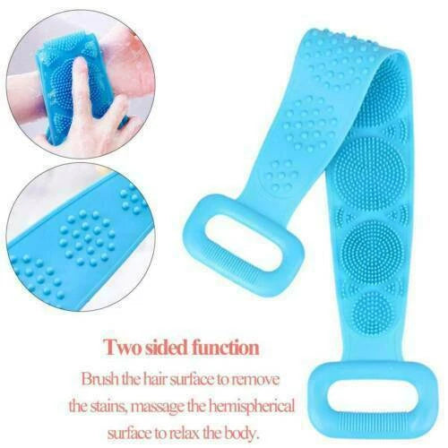 Body Cleaning Double Sided Back Scrubber Bath Shower Silicone Spa Brush Tool UK