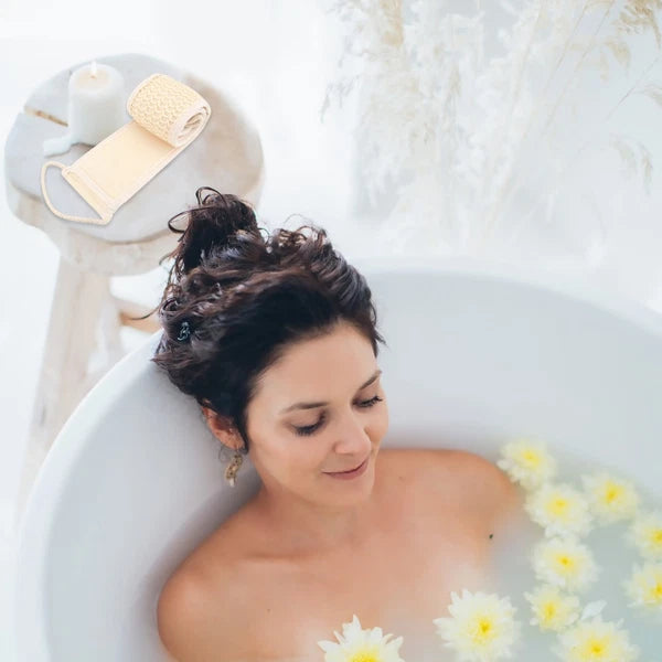 2Pcs Long Body Scrubber Back Cleaning Bath Strap Exfoliating Bath Body Brush