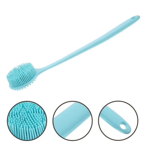 Long Handle Bath Brush Silicone Shower Scrubber Back Body for The