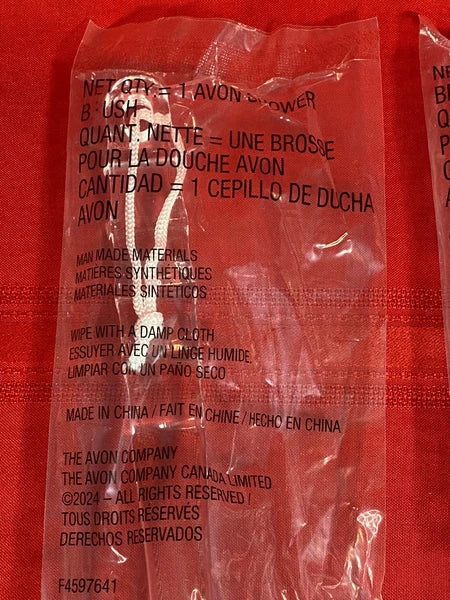 NIB Avon Long Handle Shower Brush w/Massage Nubs on Back of Brush~Lot of 2
