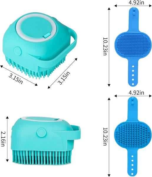 3PCS Dog Bath Brush | Dog Shampoo Brush | Dog Scrubber for Bath | Dog Bath Brush