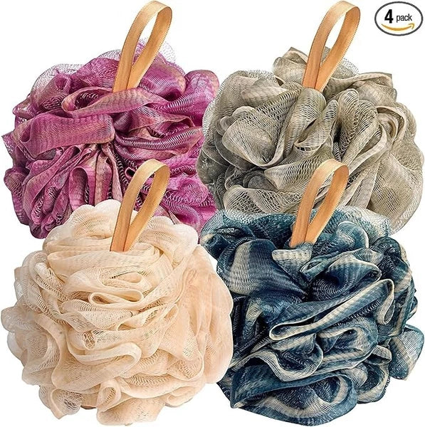 4 Pack Soft Loofa Exfoliating Body Scrubber Mesh Shower 50g/pcs