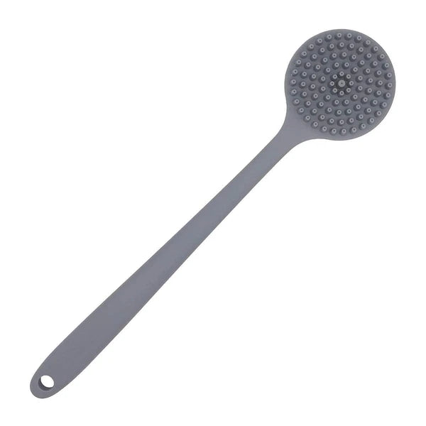 DNC Silicone Back Scrubber for Shower Bath Body Brush with Long Handle (Gray)