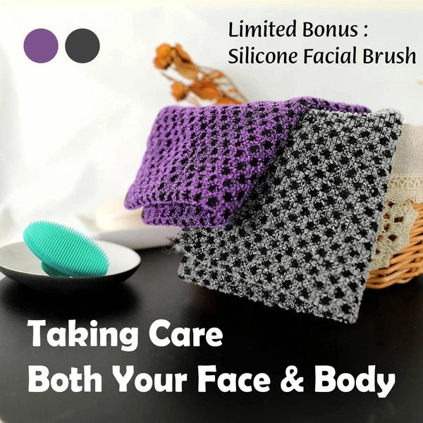 Extra Long Exfoliating Washcloth, Exfoliating Body Scrubber, Shower Towel, Lo...