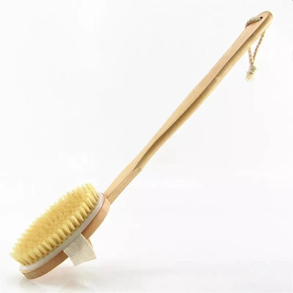 Shower Body Brush Extra Long Handle Natural Wooden Bath Back Massage Scrubber
