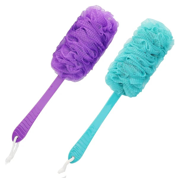 Back Scrubber Brush Long Handle for Shower, Loofah On a Stick Sponge Back Bru...