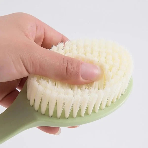 2in1 Long Handled Bath Shower Brush Bristles Exfoliation Cleansing Back Scrubber