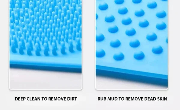 Body Cleaning Double Sided Back Scrubber Bath Shower Silicone Spa Brush Tool UK