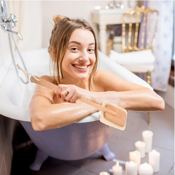 Back Massage Brush Scrubber with Long Handle Shower for Body Bath