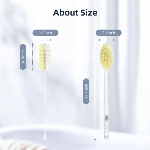 Back Brush Long Handle Shower Bath Scrubber Body For Dual-sided With Stiff Soft