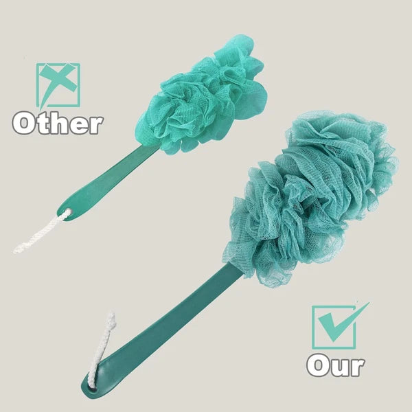 2Pack Back Scrubber for Shower, Loofah on a Stick as Shower Brush Exfoliating