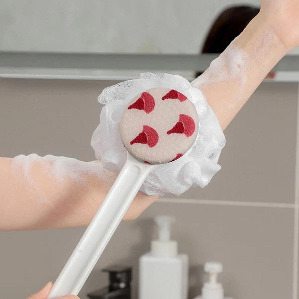 Shower Body Brush Double-side Long Handle Back Scrubber for Skin Exfoliating
