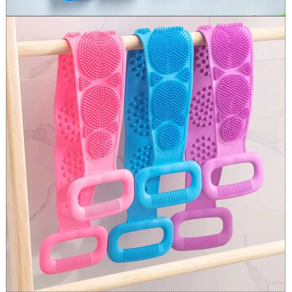 Body Cleaning Double Sided Back Scrubber Bath Shower Silicone Spa Brush Tool UK