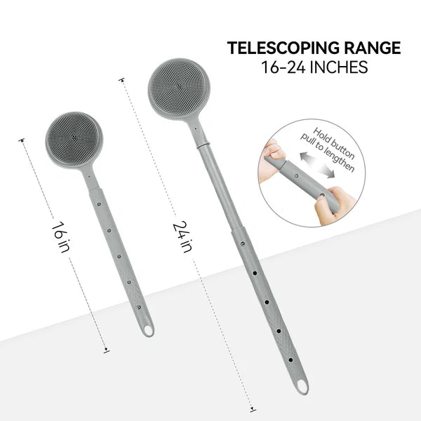 Back Scrubber for Shower, (16-24 Inch) Extendable Bath Brush Long Handle for ...