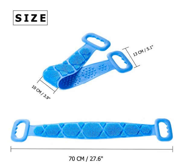 Silicone Bath Towel Back Brush Scrubber Exfoliating Scrub Body Wash Dual Side