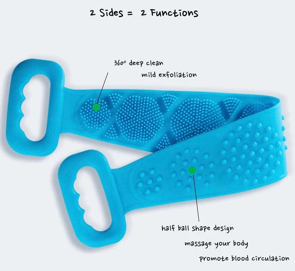 Silicone Bath Towel Back Brush Scrubber Exfoliating Scrub Body Wash Dual Side