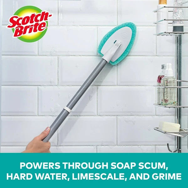Scotch-Brite Non-Scratch Tub and Shower Scrubber Kit (2 Handle With Refill Pads)