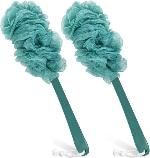 2Pack Back Scrubber for Shower, Loofah on a Stick as Shower Brush Exfoliating