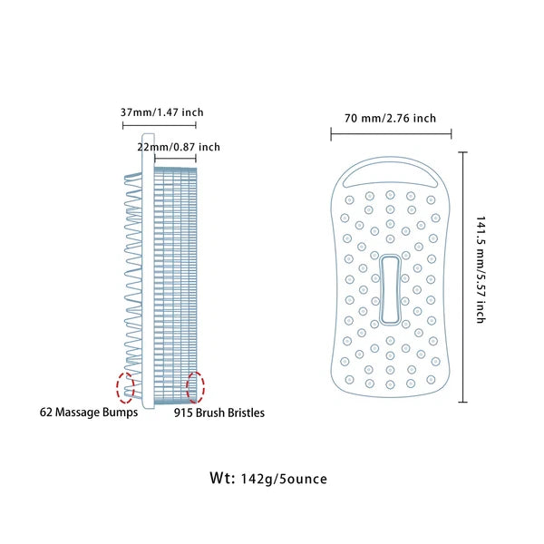 2 PC Silicone Exfoliating Body Scrubber, 2 in 1 Silicone Body Shampoo Brush, ...