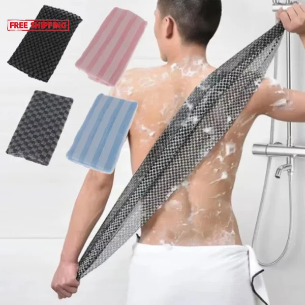 Japanese Rubbing Washcloth Bath Scrubber Nylon Towel Brush for Back Exfoliating