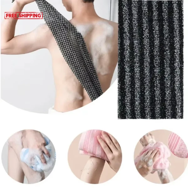 Japanese Rubbing Washcloth Bath Scrubber Nylon Towel Brush for Back Exfoliating
