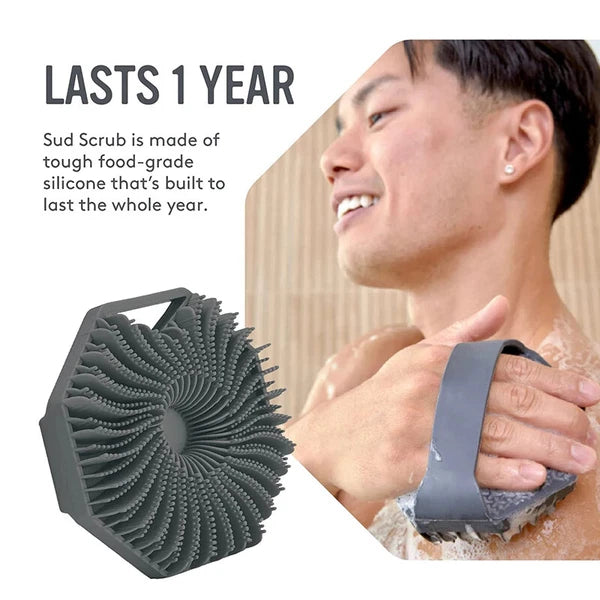 2 in 1 Body Shower Scrubber Wash Exfoliator Brush Scalp Silicone Massager