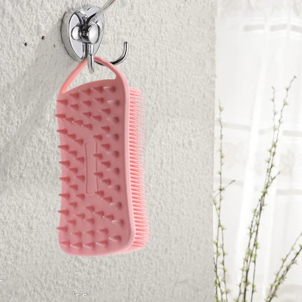 2 Pcs Silicone Shampoo Brush Handheld Bath Exfoliating Shower Brushes