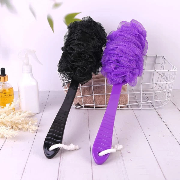 Back Scrubber Brush Long Handle for Shower, Loofah On a Stick Sponge Back Bru...