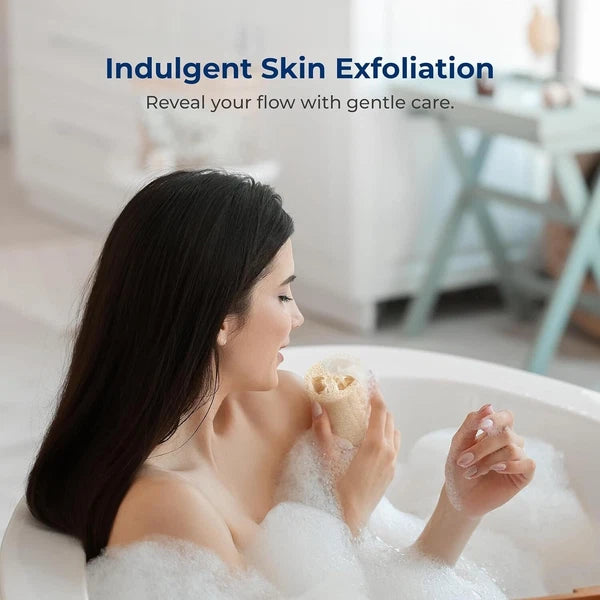 SereneLife 4" Natural Loofah Exfoliating Body Sponge Scrubber in Bath Spa Shower