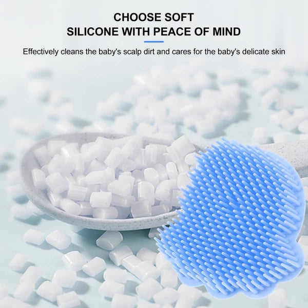 Infant Bath Brush Baby Bathing Scrubber Silicone Infant Shower Brush Bath Brush