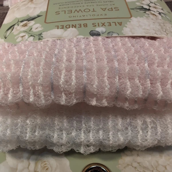 2-Pack Body Exfoliating Cloth Towel Stretchy Bath Shower Washcloth Spa