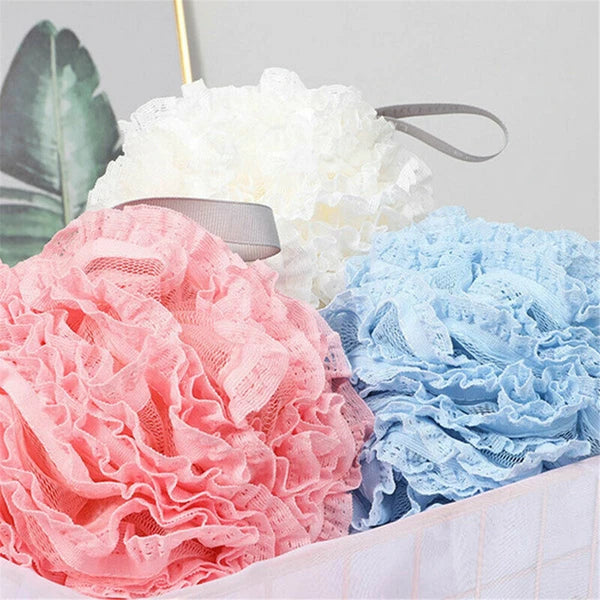 Exfoliating Large Body Scrubber Sponge Flower Brush Puff Bath Loofah Mesh Shower