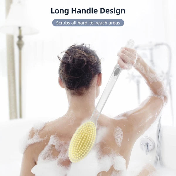 Back Brush Long Handle Shower Bath Scrubber Body For Dual-sided With Stiff Soft