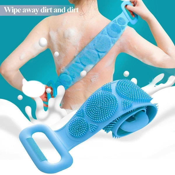 Body Cleaning Double Sided Back Scrubber Bath Shower Silicone Spa Brush Tool UK