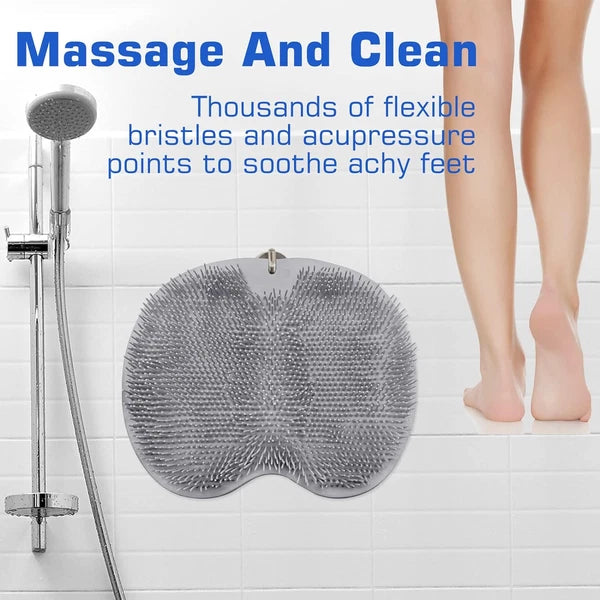 Shower Foot Scrubber Mat Back Washer Exfoliating Bath Wash Pad Wall Mounted