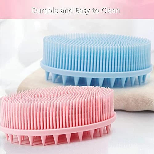 2 Pcs Silicone Body Scrubber, Dish Scrubber, Soft Silicone Loofah, Exfoliator