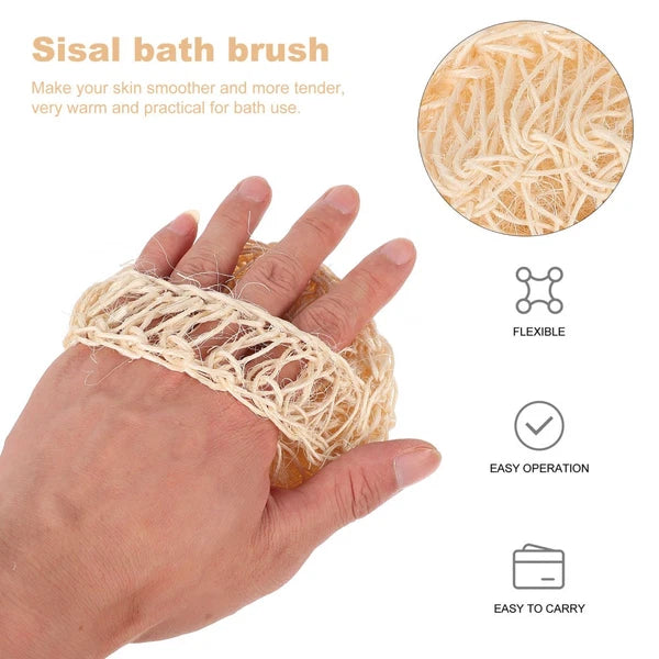 2 Pcs Sisal Bath Brush Man Mother Body Scrubber Shower Balls Dry