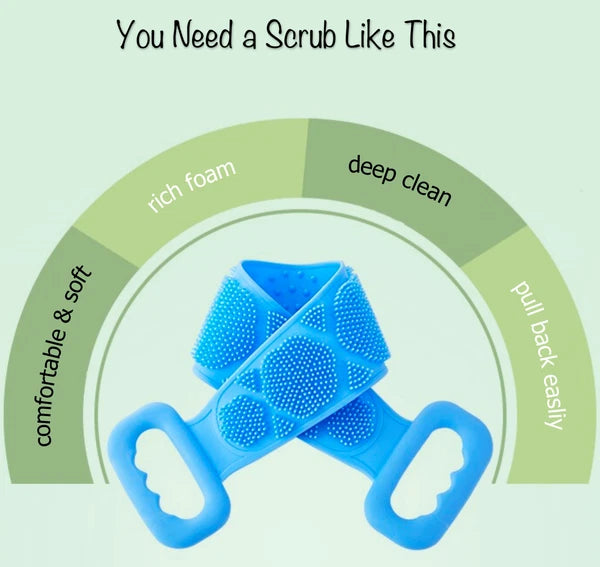Silicone Bath Towel Back Brush Scrubber Exfoliating Scrub Body Wash Dual Side