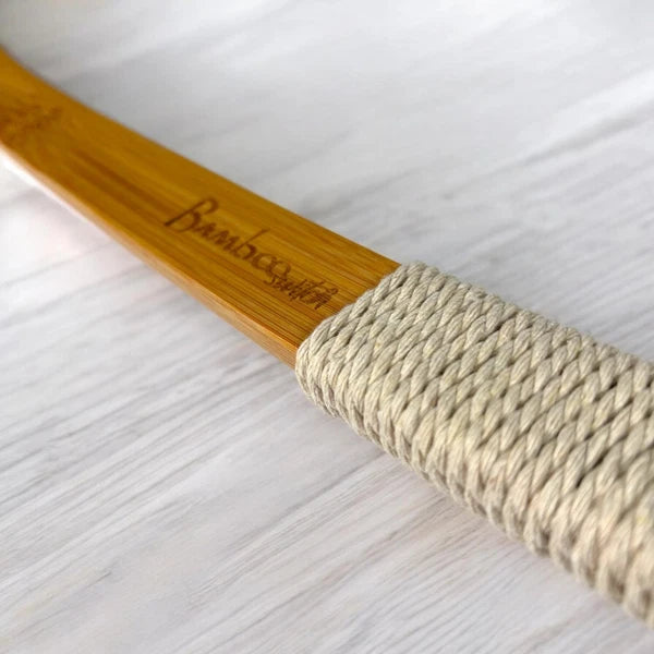 Curved Handle Dry Brush | Natural Bristle Body Brush | Exfoliating Shower Tool