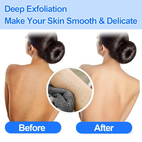 Shower Back Scrubber Cloth Bath Towel Body Brush Cleaning Strip Skin Exfoliating