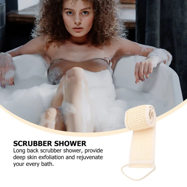 2Pcs Long Body Scrubber Back Cleaning Bath Strap Exfoliating Bath Body Brush
