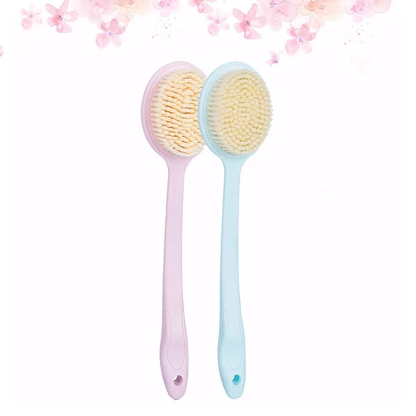 2PCS Plastic Long Handle Bath Scrubber Nylon Back Brush Simple Body Massage